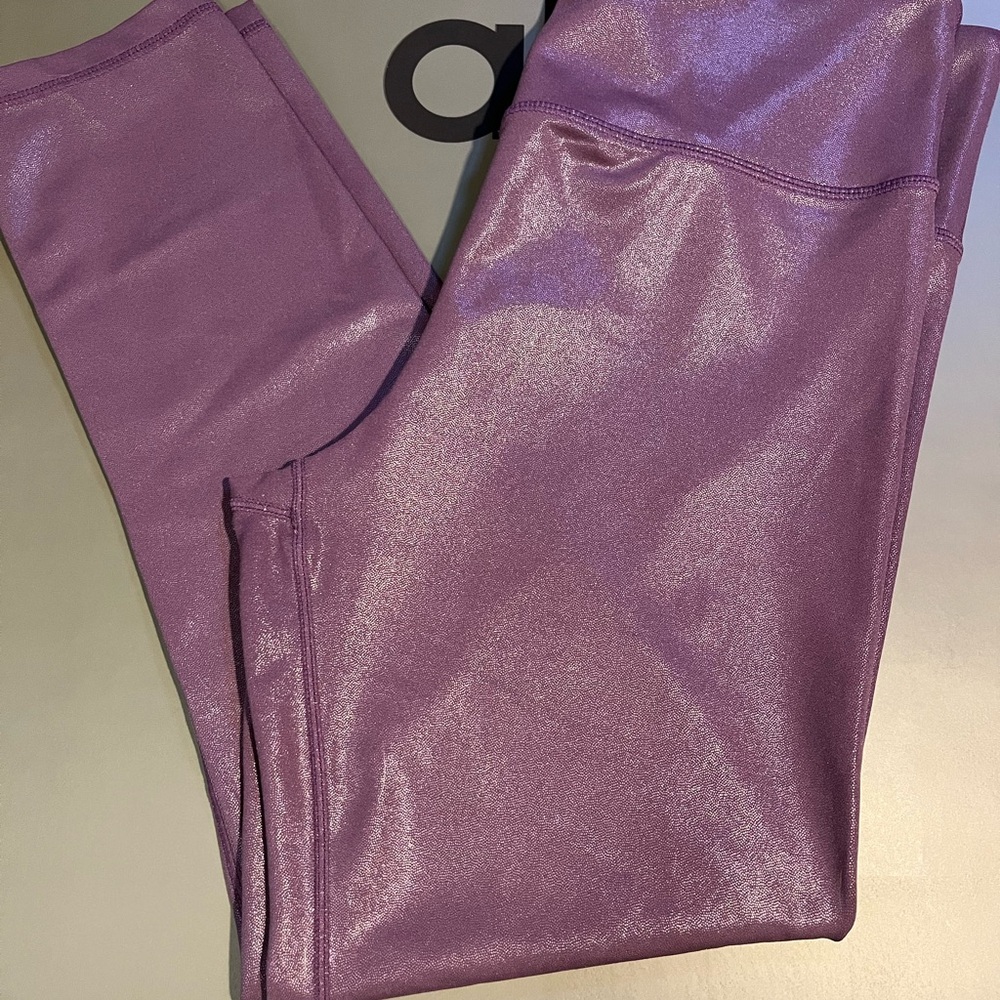 ZYIA Metallic Plum Light n Tight Leggings – Size 12